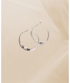 Pendientes aros plano retorcido 25 mm Plata 925