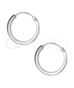 Aretes aros circular de hilo 14 mm Plata 925