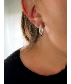 Aretes aros de tubo con cierre clásico 4mm Plata 925