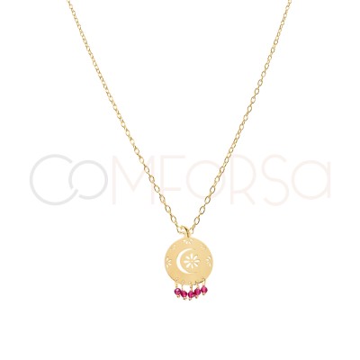 Collar arabio rosa 40cm Plata chapada en oro