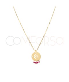 Gold-plated Sterling Silver 925 Pink Arabius Necklace