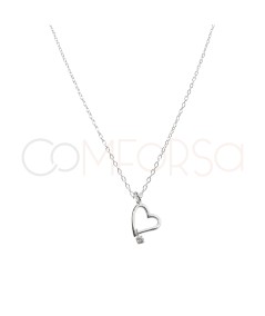 Cadena corazón circonita Plata 925