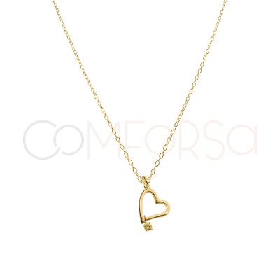 Cadena corazón circonita Plata 925