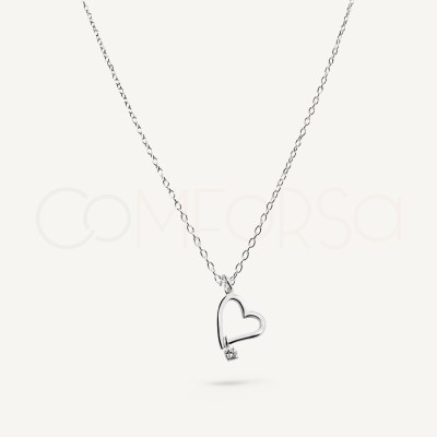 Cadena corazón circonita Plata 925