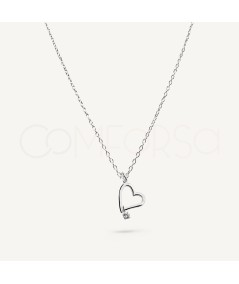 Cadena corazón circonita Plata 925