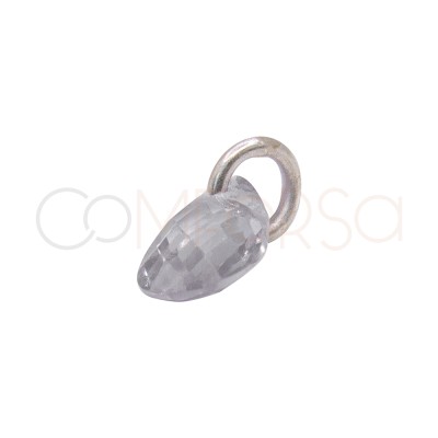 Colgante lágrima flotante Crystal 6 mm Plata 925