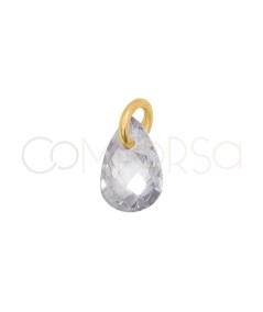 Colgante lágrima flotante Crystal 6mm Plata 925