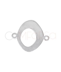 Conector liso ovalado irregular 16 x 14.3 mm Plata 925