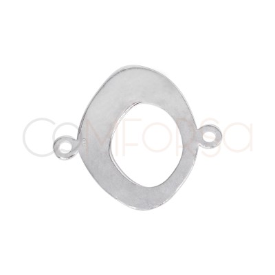 Conector liso ovalado irregular 16 x 14.3 mm Plata 925