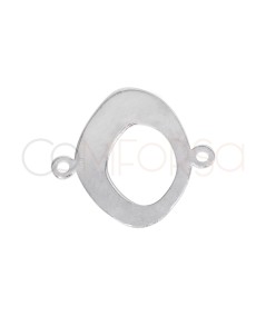 Conector liso ovalado irregular 16 x 14.3 mm Plata 925