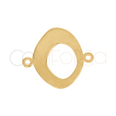 Gold-plated Sterling Silver 925 Smooth Irregular Oval Connector 16.4 x 15 mm