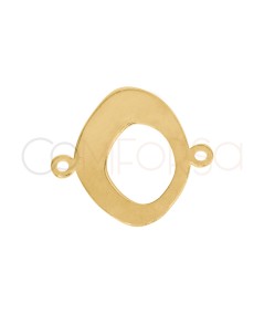 Conector liso ovalado irregular 16 x 14.3 mm Plata bañada en oro