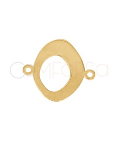 Gold-plated Sterling Silver 925 Smooth Irregular Oval Connector 16.4 x 15 mm