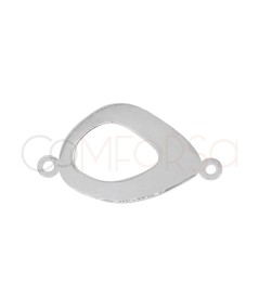 Sterling Silver 925 Smooth Irregular Oval Connector 19 x 11 mm