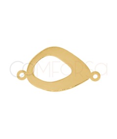 Gold-plated Sterling Silver 925 Smooth Irregular Oval Connector 19 x 11 mm