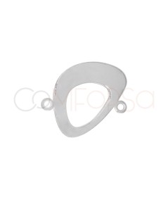 Conector liso ovalado irregular 16.4 x 15 mm Plata 925