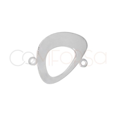 Conector liso ovalado irregular 16.4 x 15 mm Plata bañada en oro