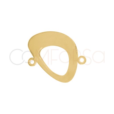 Gold-plated Sterling Silver 925 Smooth Irregular Oval Connector 16.4 x 15 mm