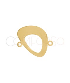 Gold-plated Sterling Silver 925 Smooth Irregular Oval Connector 16.4 x 15 mm