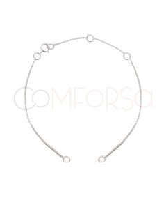 Pulsera veneciana 14 cm + 4 cm Plata bañada en oro