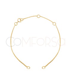 Pulsera veneciana 14 cm + 4 cm Plata bañada en oro