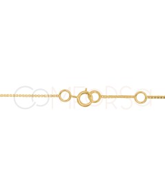 Pulsera veneciana 14 cm + 4 cm Plata bañada en oro