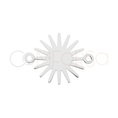 Sterling Silver 925 Sun-shaped Connector 12 mm