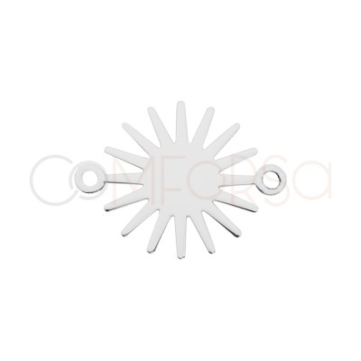 Gold-plated Sterling Silver 925 Sun-shaped Connector 12 mm