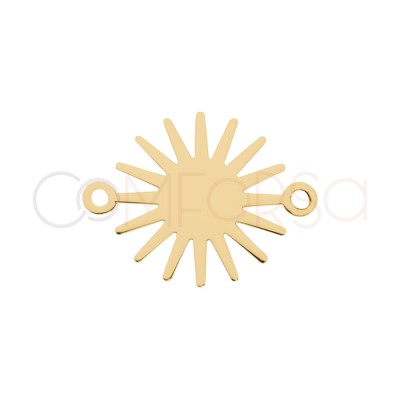 Gold-plated Sterling Silver 925 Sun-shaped Connector 12 mm