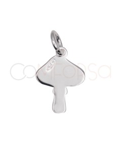 Sterling Silver 925 mini Mushroom-shaped Pendant with Steam 8.5 x 11.5 mm