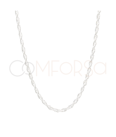 Cadena Twisted Rope 40cm Plata bañada en oro