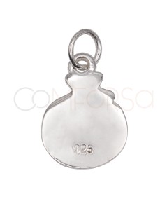 Sterling silver 925 Christmas ball ornament pendant 11 x 12.5mm