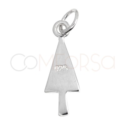 Colgante árbol de navidad corazón 7 x 16mm Plata 925