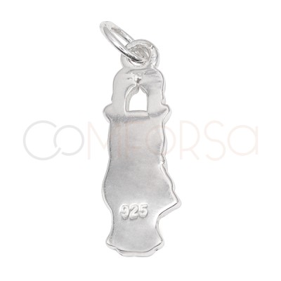 Colgante reno con bufanda 7 x 18mm Plata 925