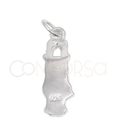 Colgante reno con bufanda 7 x 18mm Plata 925