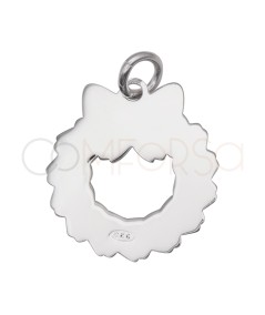 Colgante corona de navidad 16 x 17 mm en Plata 925