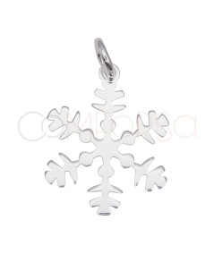 Colgante copo de nieve líneas 13 x 15 mm en Plata 925