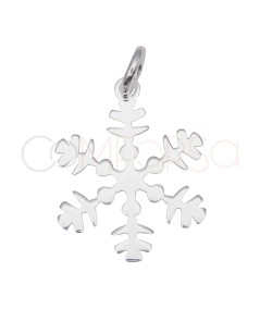 Colgante copo de nieve líneas 13 x 15 mm en Plata 925