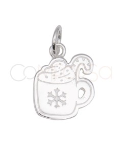 Dije taza de chocolate caliente 11 x 14mm en Plata 925