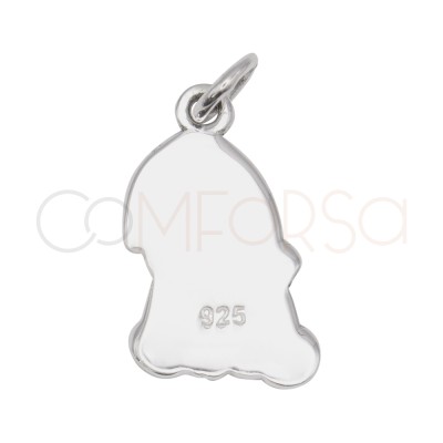 Sterling Silver 925 Gnome Pendant with Snowflake Hat 9 x 15 mm