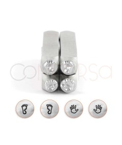 Hand and Foot Prints Metal Stamp Set 6 mm