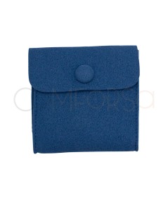 Estuche de terciopelo azul para almacenamiento de joyas