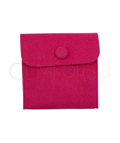 Estuche de terciopelo rosa fucsia para almacenamiento de joyas