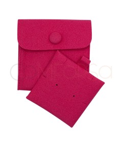 Estuche de terciopelo rosa fucsia para almacenamiento de joyas