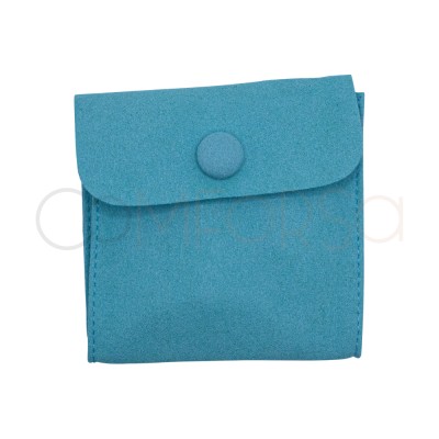 Aqua Green Velvet Pouch for Jewelry Storage