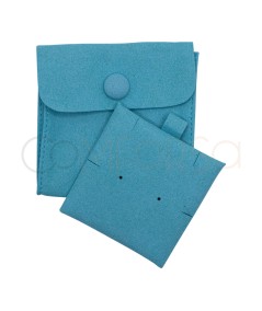 Aqua Green Velvet Pouch for Jewelry Storage