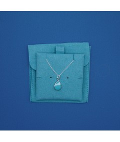 Aqua Green Velvet Pouch for Jewelry Storage