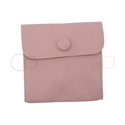 Estuche de terciopelo rosa para almacenamiento de joyas