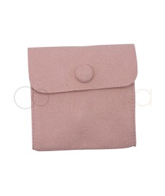 Estuche de terciopelo rosa para almacenamiento de joyas