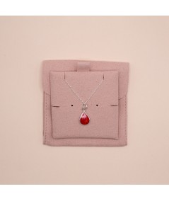 Estuche de terciopelo rosa para almacenamiento de joyas